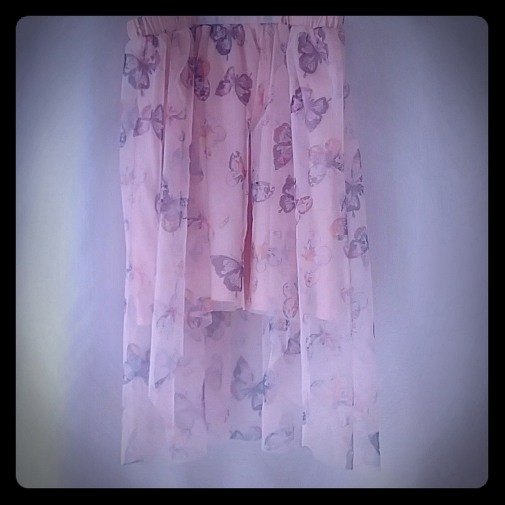 Pink high-low Butterfly skirt